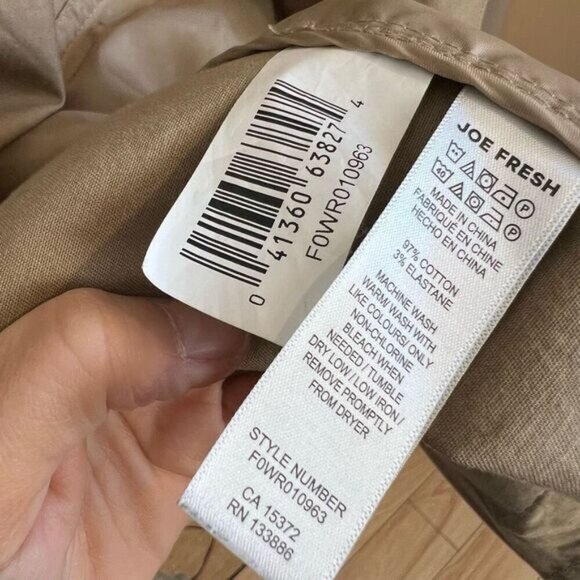 Joe Fresh Women’s Medium Tan Hooded Anorak Style Jacket Coat Snaps Cargo Oversiz - Picture 11 of 15